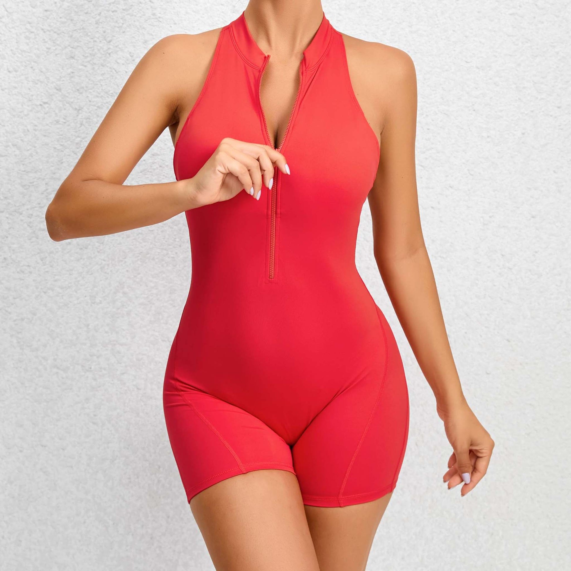 Yoga Jumpsuit Sleeveless red