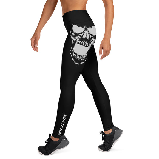 Yoga Skull Leggings 'Dark Love' Black & White Skully Yoga Leggings