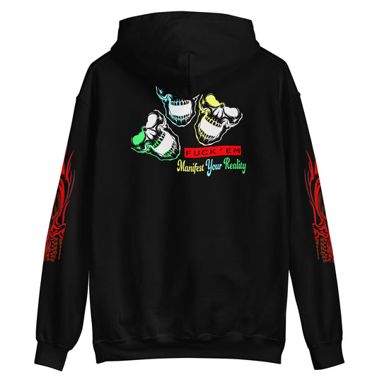 Comfy Skull Hoodie "F-Them Manifest Your Reality-Respectfully"